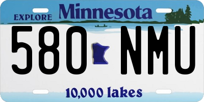 MN license plate 580NMU