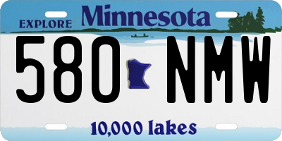 MN license plate 580NMW