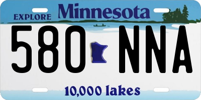 MN license plate 580NNA