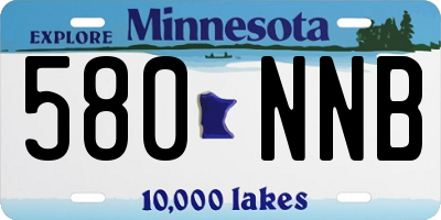 MN license plate 580NNB