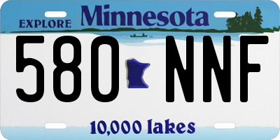 MN license plate 580NNF