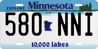 MN license plate 580NNI