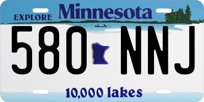 MN license plate 580NNJ