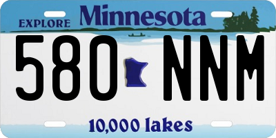 MN license plate 580NNM
