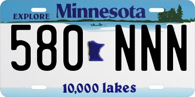 MN license plate 580NNN