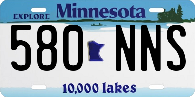 MN license plate 580NNS