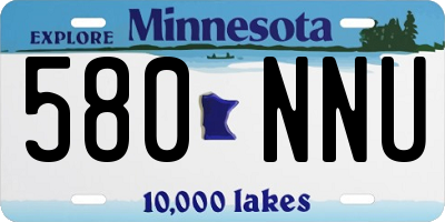 MN license plate 580NNU