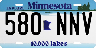 MN license plate 580NNV