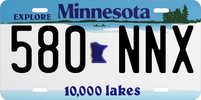MN license plate 580NNX