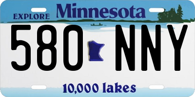 MN license plate 580NNY