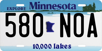 MN license plate 580NOA