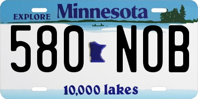 MN license plate 580NOB