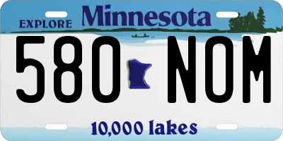 MN license plate 580NOM