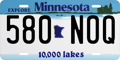 MN license plate 580NOQ