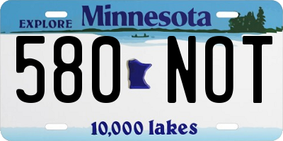 MN license plate 580NOT