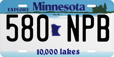 MN license plate 580NPB
