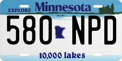 MN license plate 580NPD