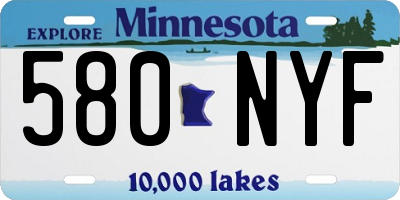 MN license plate 580NYF