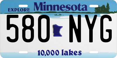 MN license plate 580NYG