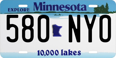 MN license plate 580NYO