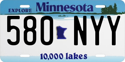 MN license plate 580NYY