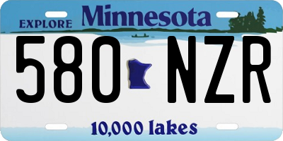 MN license plate 580NZR