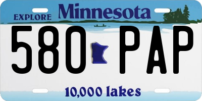 MN license plate 580PAP