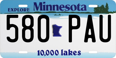 MN license plate 580PAU