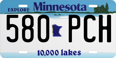MN license plate 580PCH