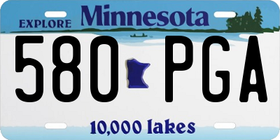 MN license plate 580PGA