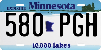 MN license plate 580PGH