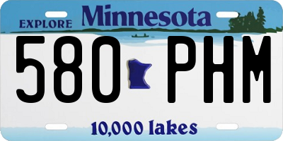 MN license plate 580PHM