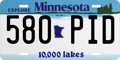 MN license plate 580PID