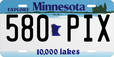 MN license plate 580PIX