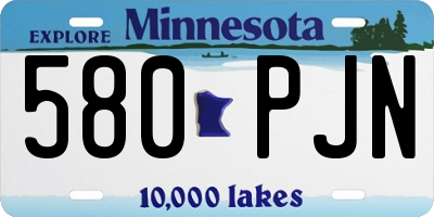 MN license plate 580PJN