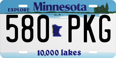 MN license plate 580PKG