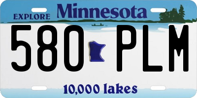 MN license plate 580PLM