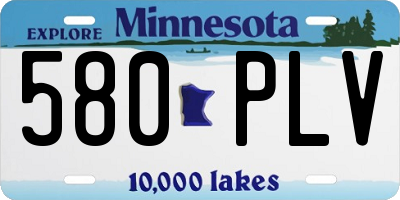 MN license plate 580PLV