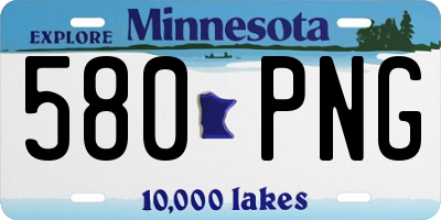 MN license plate 580PNG