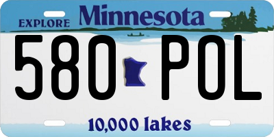 MN license plate 580POL