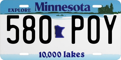 MN license plate 580POY