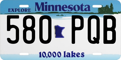 MN license plate 580PQB