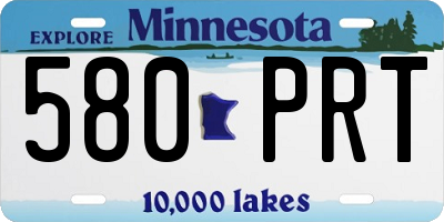 MN license plate 580PRT