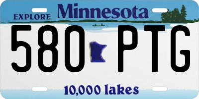 MN license plate 580PTG