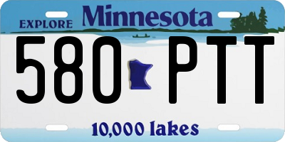 MN license plate 580PTT