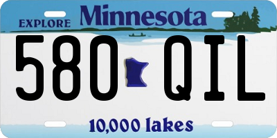 MN license plate 580QIL