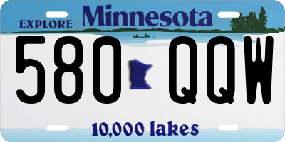 MN license plate 580QQW