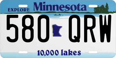MN license plate 580QRW