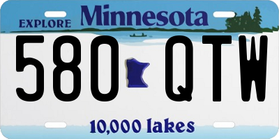 MN license plate 580QTW