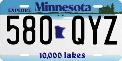 MN license plate 580QYZ
